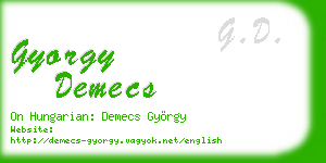 gyorgy demecs business card