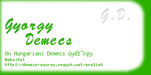 gyorgy demecs business card